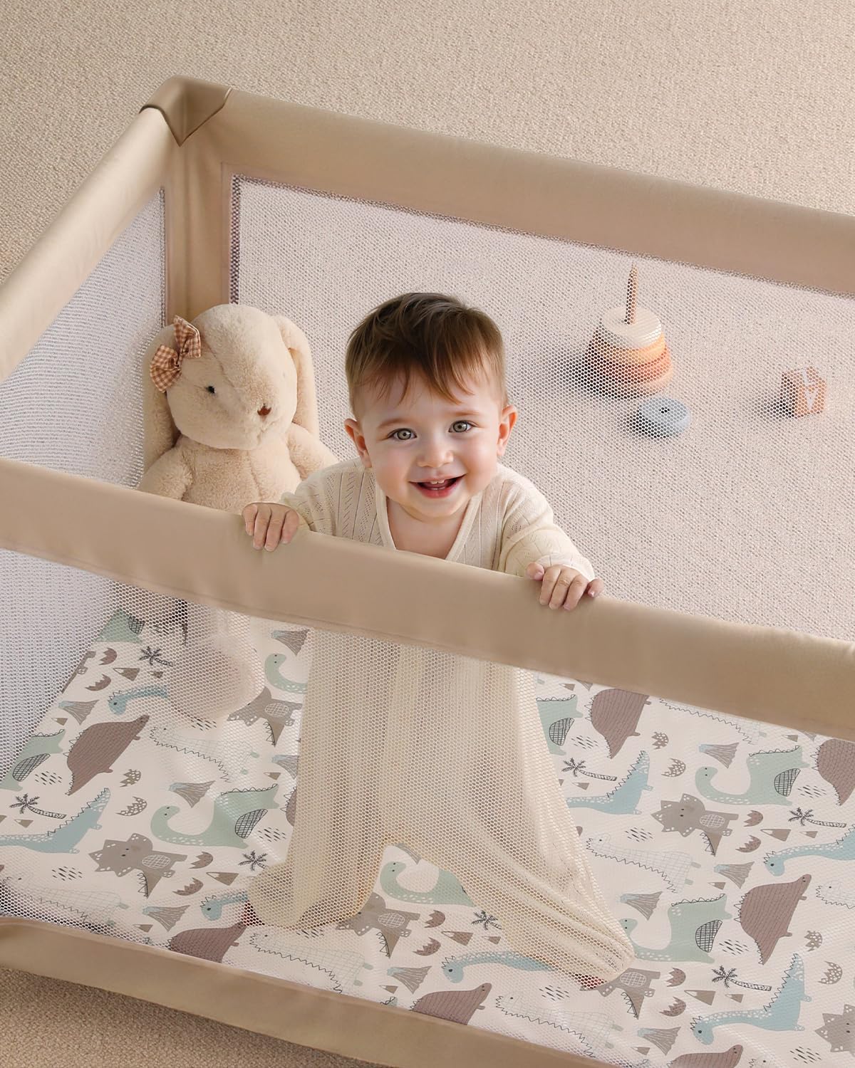 Yoofoss Baby Pack and Play Sheets 2 Pack for Boys and Girls - 38x26 Mini Crib Sheets Fitted Neutral