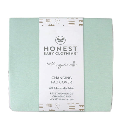 HonestBaby Organic Cotton Changing Pad Cover, Sage, One Size