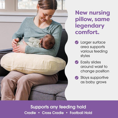 Boppy Nursing Pillow - Ergonomic Bottle & Breastfeeding Pillow with High, Firm, Large Area