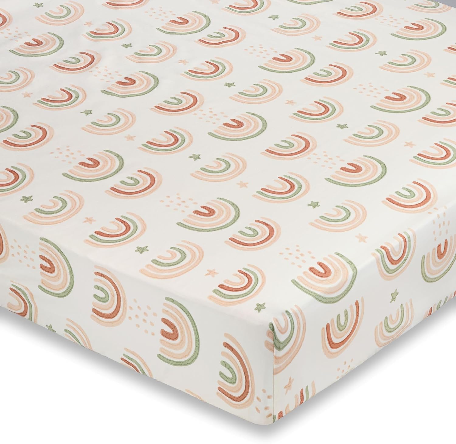Crane Baby 100% Cotton Breathable Fitted Baby and Toddler Sheet for Standard Mattress (28 X 52)