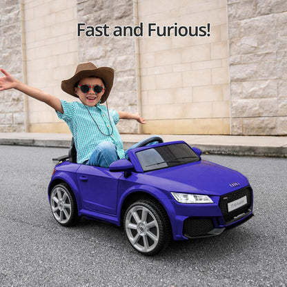 Electric Car for Kids, Licensed Audi 6V Kids Ride on Car Toy for Toddlers with Remote - Dark Blue