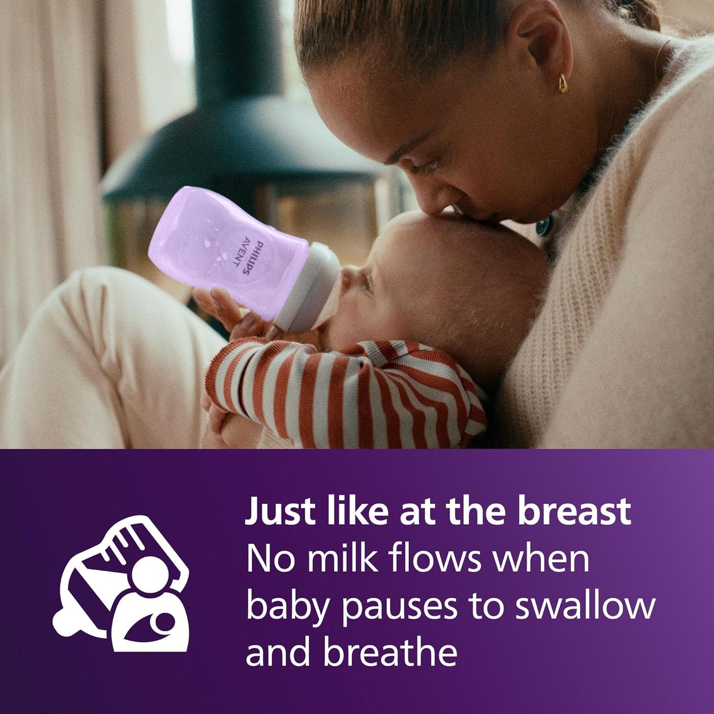 Philips Avent Natural Baby Bottles with Natural Response Nipples (Medium Flow, Flow 3), 9oz