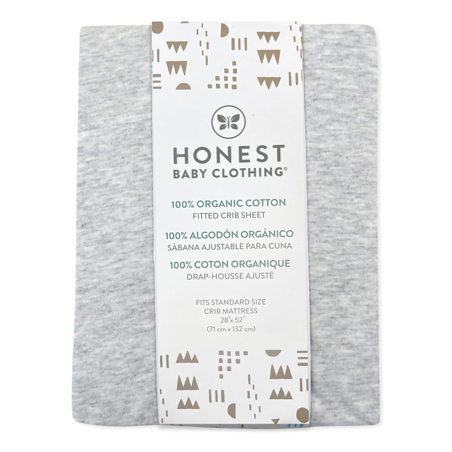 HonestBaby Unisex-Baby Fitted Crib Sheets Set Standard Mattress, 100% Organic Cotton Baby Boys