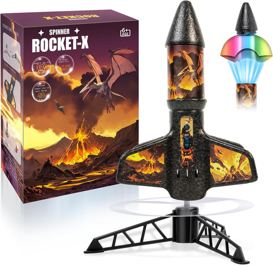 Rocket Launcher for Kids - 200 Ft of Flight Altitude, Model Rocket with Launch Set, Rockets Outdoor Toys with Safely Parachute, Easter Birthday Toys for Boys & Girls Ages 5 6 7 9 10 12 8-13 Years Old