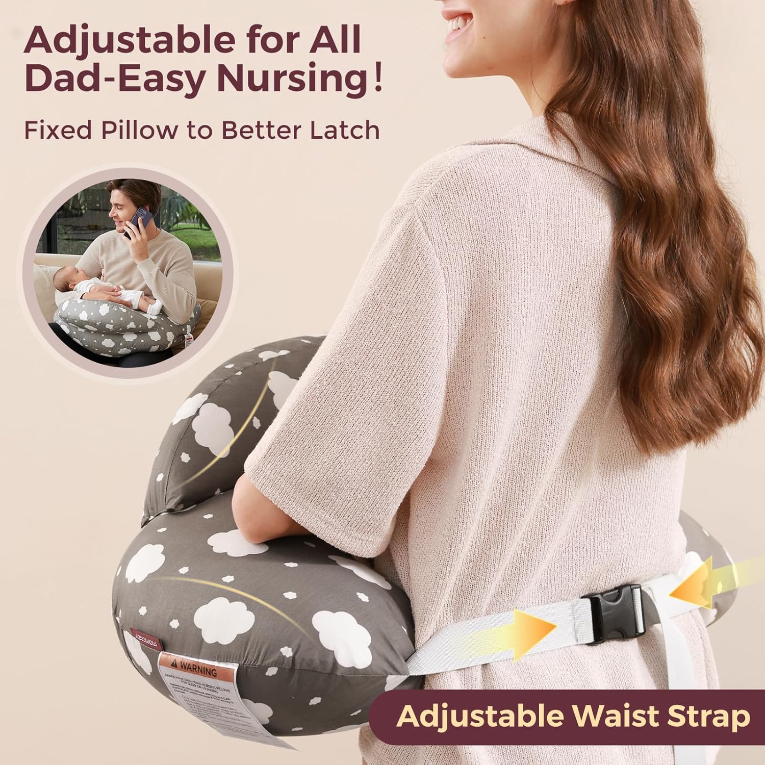 Momcozy Original Nursing Pillow for Breastfeeding-Pioneering Safety Fence- Wider Feeding Pillows