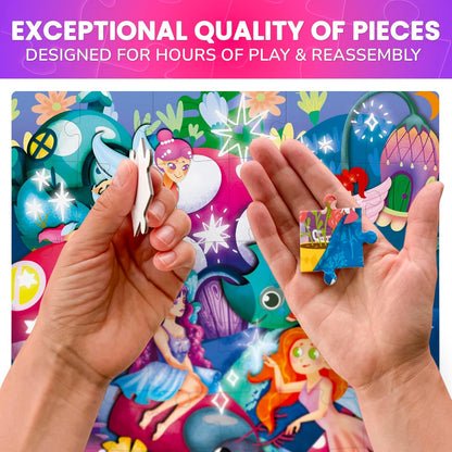 QUOKKA Puzzles for Toddlers 3-5 – 4 x 48 Pieces Puzzles for Kids Ages 3-4 – 12 Toy Learning Vert Girls for 4-6 – Jigsaw Game for Boy and Girl 3-5-7 Year Old