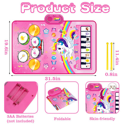 Toys for 1 Year Old Girl Gifts: 3 in 1 Baby Music Mat Toddler Toys Age 1-2