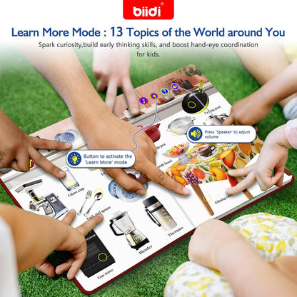 Interactive Sound Book for Kids Children,English Words Talking Book Activity for Toddler Age 3-5,Educational Learning Travel Toys for Boys Girls Birthday Gift 3 4 5 6 Year Old,Sensory Autism Toy