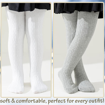Mini angel Baby Tights Toddler Girl Tights Seamless Cable Knit Leggings Soft Cotton Stockings Pantyhose 3/4/5 Pack