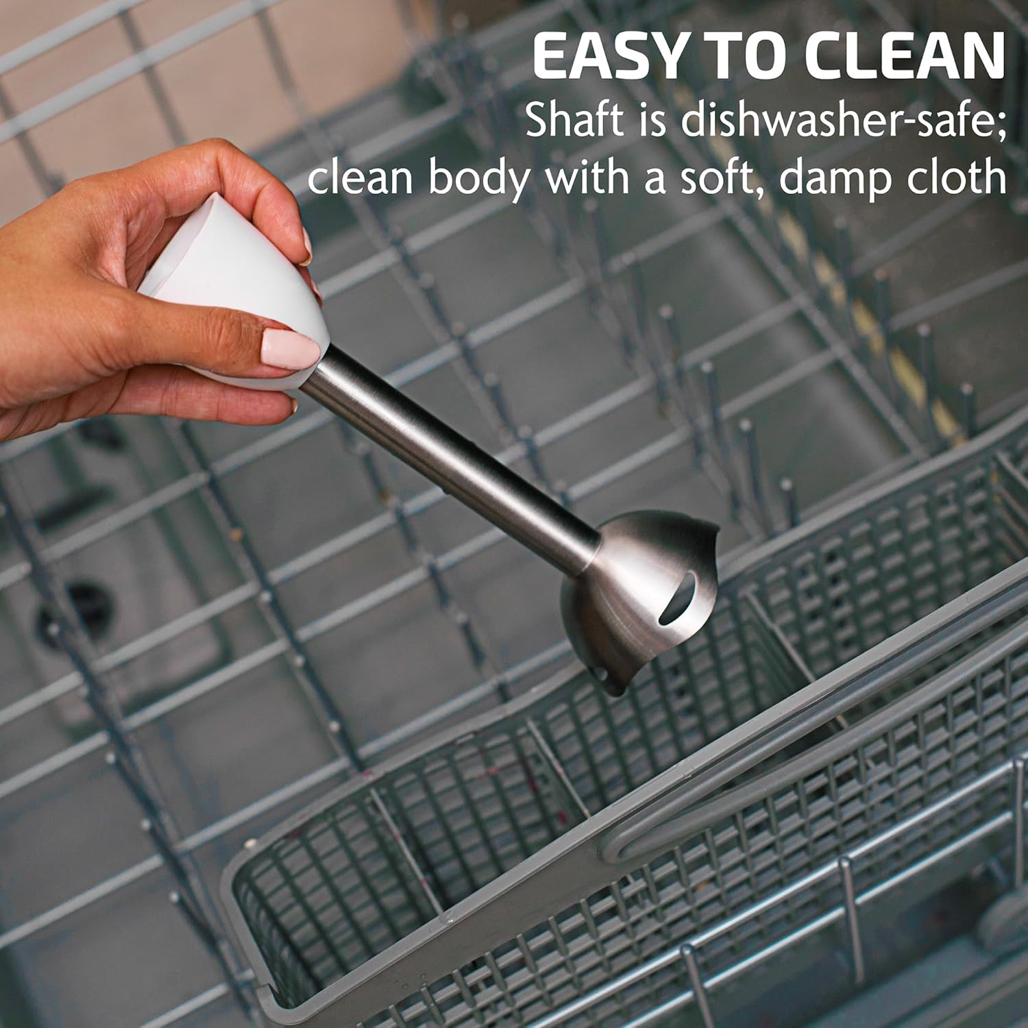 OVENTE Immersion Hand Blender, 300W Electric Handheld Portable Stick Mixer with 2 Mixing Speed and