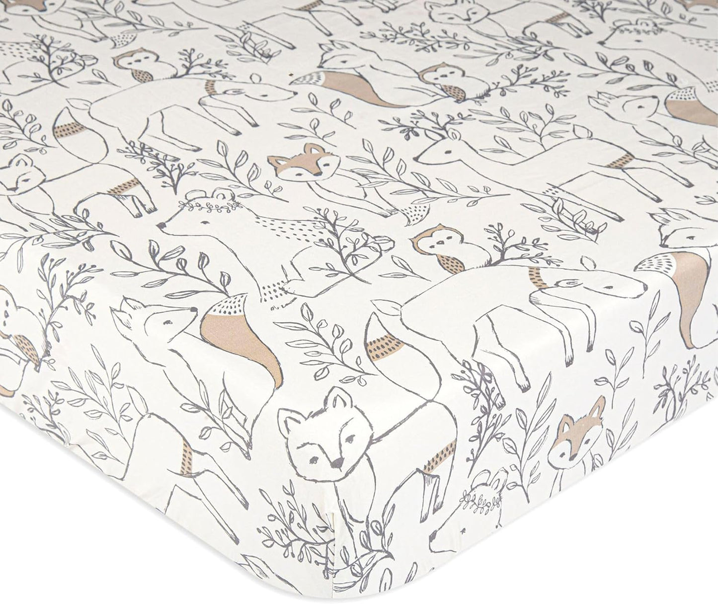 Crane Baby 100% Cotton Sateen Fitted Baby Sheets, Breathable, Fits 28X52 Standard Mattress, Gender