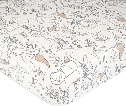 Crane Baby 100% Cotton Sateen Fitted Baby Sheets, Breathable, Fits 28X52 Standard Mattress, Gender