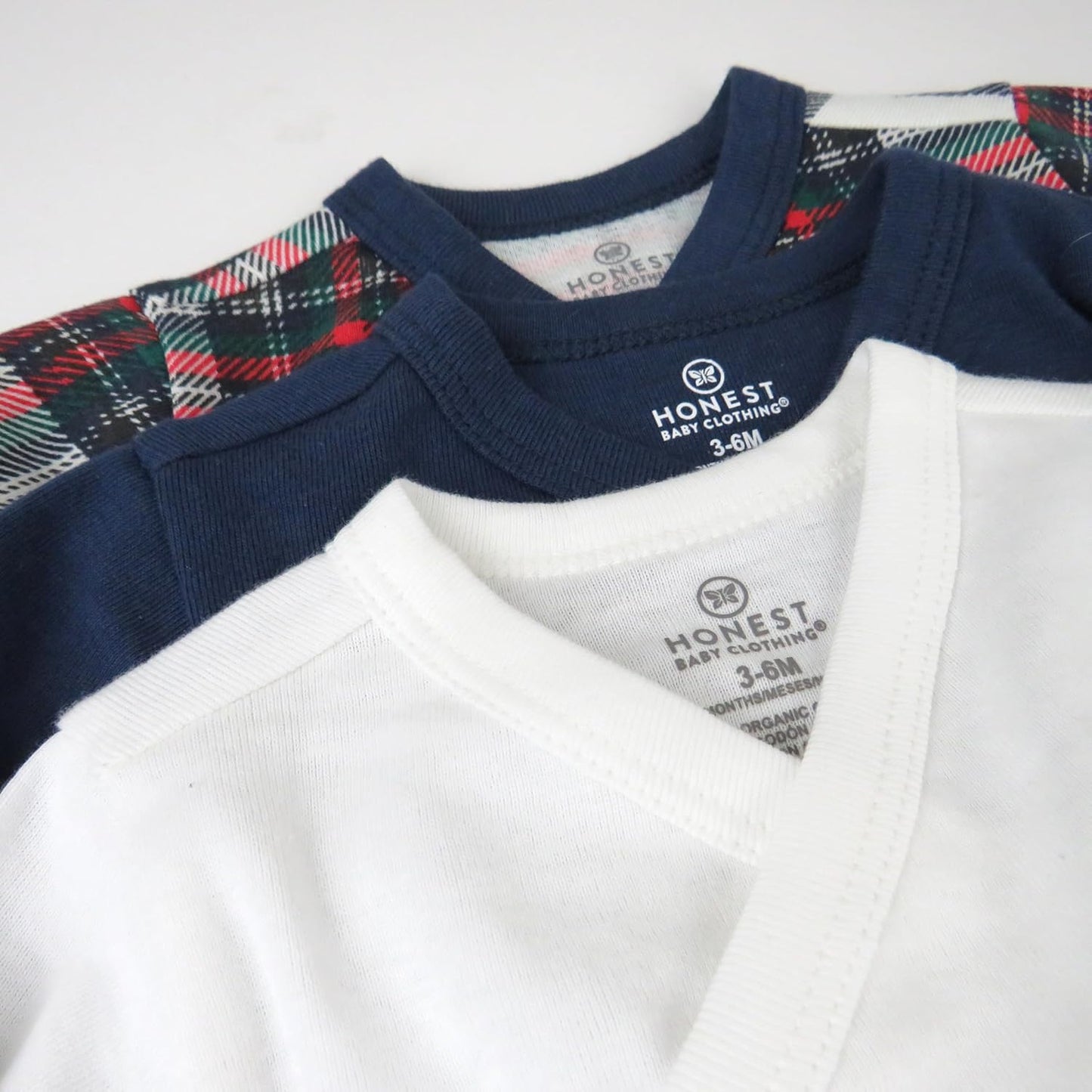 HonestBaby unisex-baby 3-pack Long Sleeve Side-snap Kimono Bodysuits Organic Cotton for Infant Baby Boys, Girls, Unisex