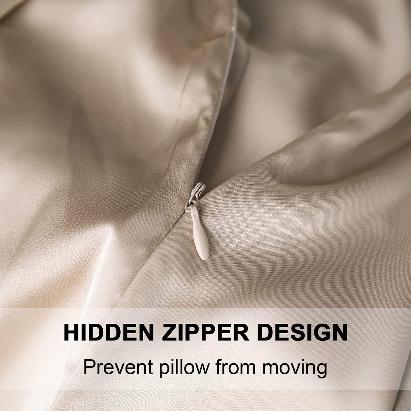 Mulberry Silk Pillowcase for Hair and Skin,Standard Size Cooling Silk Pillow Case with Hidden Zipper,Allergen Proof Dual Sides Soft Breathable Smooth Silk Pillow Cover for Women(Queen,Champagne)