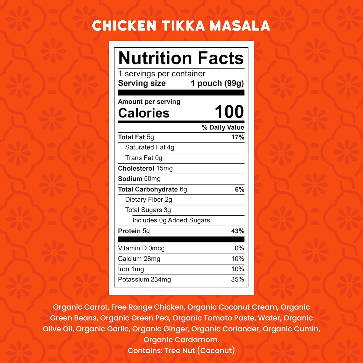 Serenity Kids 6+ Months Chicken Tikka Masala Baby Food Puree Pouches - High Protein Ethically