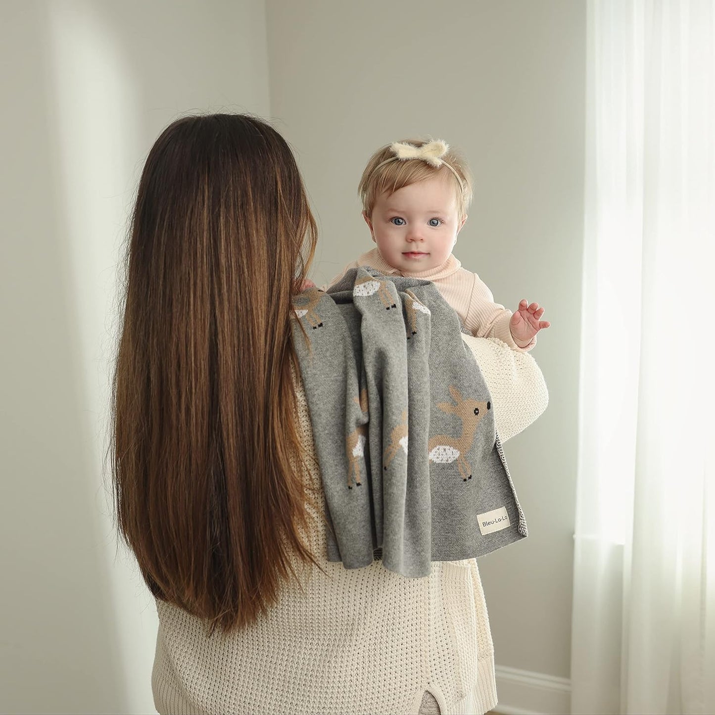 Soft Baby Swaddle Receiving Blanket - 100% Cotton Knit Soft Cozy Receiving Swaddling Crib Stroller
