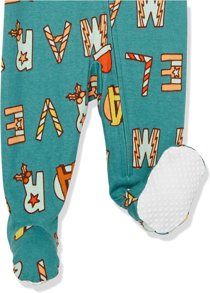 Amazon Essentials Disney | Marvel | Star Wars Unisex Babies' and Toddlers' Snug-Fit Cotton Footed Pajamas, Multipacks