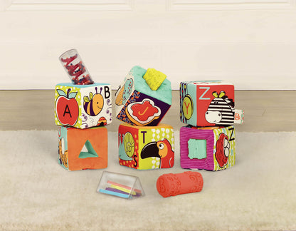 B. toys Soft Fabric Building Blocks, ABC Block Party, Baby