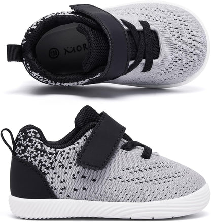 MORENDL Toddler Sneakers Baby Boys & Girls Barefoot Shoes Lightweight Breathable Walking Running Tennis Athletic Sport Shoes