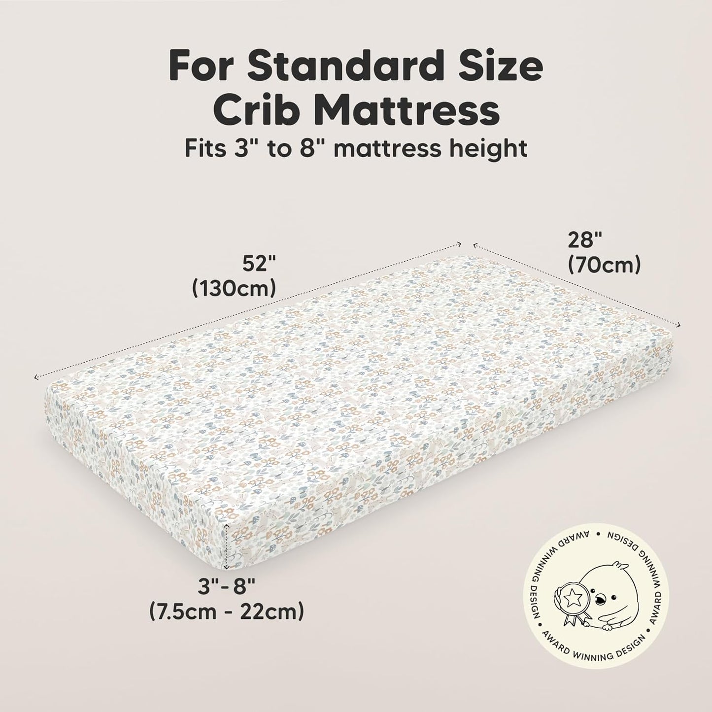 KeaBabies 2-Pack Organic Crib Sheets for Boys, Girls - 52x28 Fitted Crib Mattress Sheet Neutral