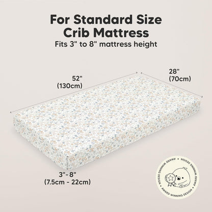 KeaBabies 2-Pack Organic Crib Sheets for Boys, Girls - 52x28 Fitted Crib Mattress Sheet Neutral