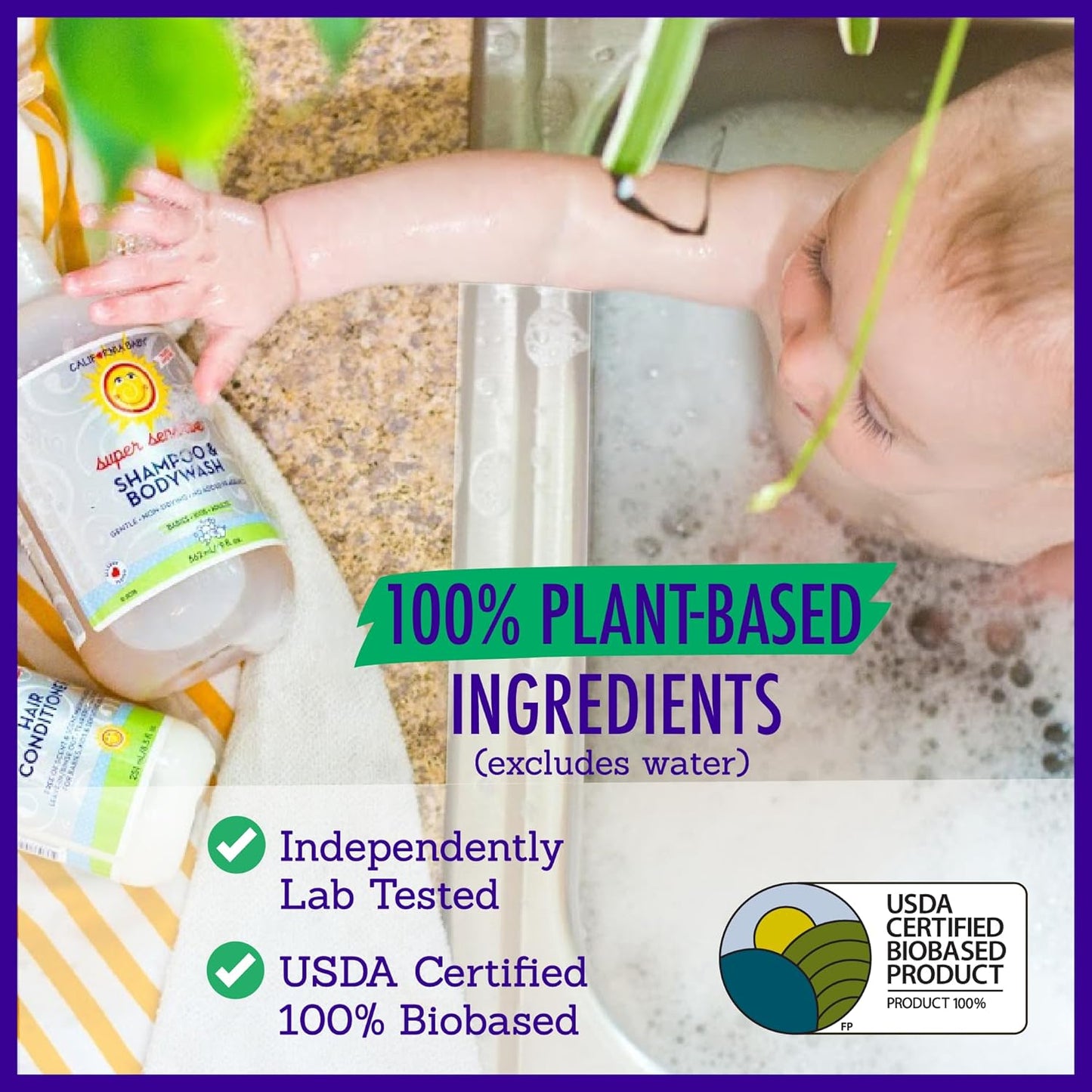 California Baby Super Sensitive Baby Shampoo and Body Wash | 100% Plant-Based | Gentle Fragrance