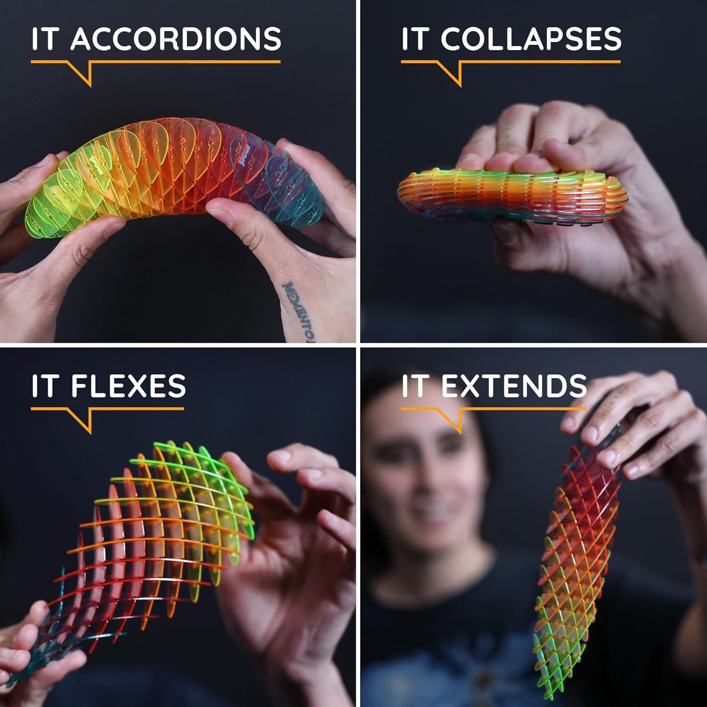 Morf Fidget Worm Toy - Desk Fidgets for Adults - Cool Satisfying Worm Fidget Sensory Toys - Fun and Interactive Morf Fidget Toy for Kids - USA Patent Pending Morf Figgy Toys - Small - 12 x 12