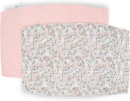 Little Unicorn Standard Pillowcase 2 Pack | Super Soft & Breathable Muslin Fabric | Snug Envelope Closure (Petal Press 2)