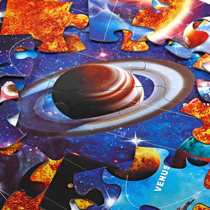 Jumbo Floor Puzzle for Kids Ages 4-8,Solar System Jigsaw Puzzles,48 Piece Space Large Puzzles for Toddler Ages 3-5,Preschool Learning Planets Toys Christmas Birthday Gift for Boys Girls