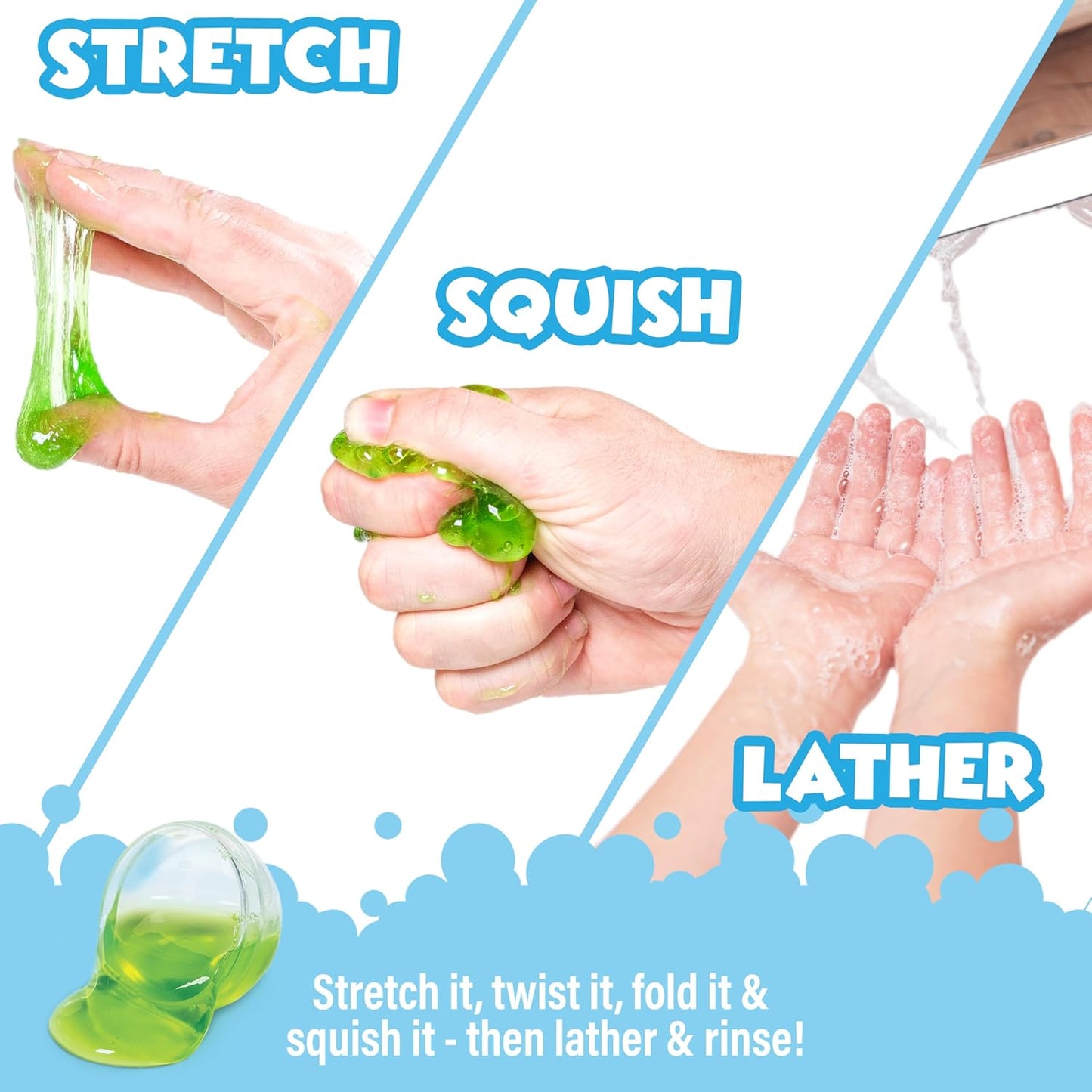 Super Goo Bath Slime 'Surprise' Bombs, 6 Pack | Kids Bath Bombs With Surprise Inside | Nontoxic |