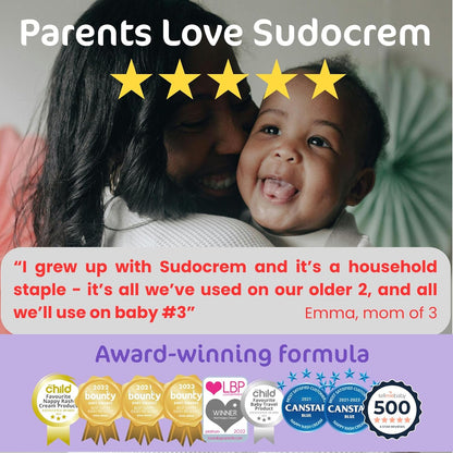 Sudocrem Diaper Rash Cream for Baby's Skin, Triple Action Diaper Rash Paste that Soothes, Treats and Protects, 15.29% Zinc Oxide Cream - 8.8oz (250g)