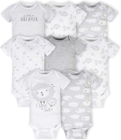 Gerber Baby 8-Pack Short Sleeve Onesie Bodysuits