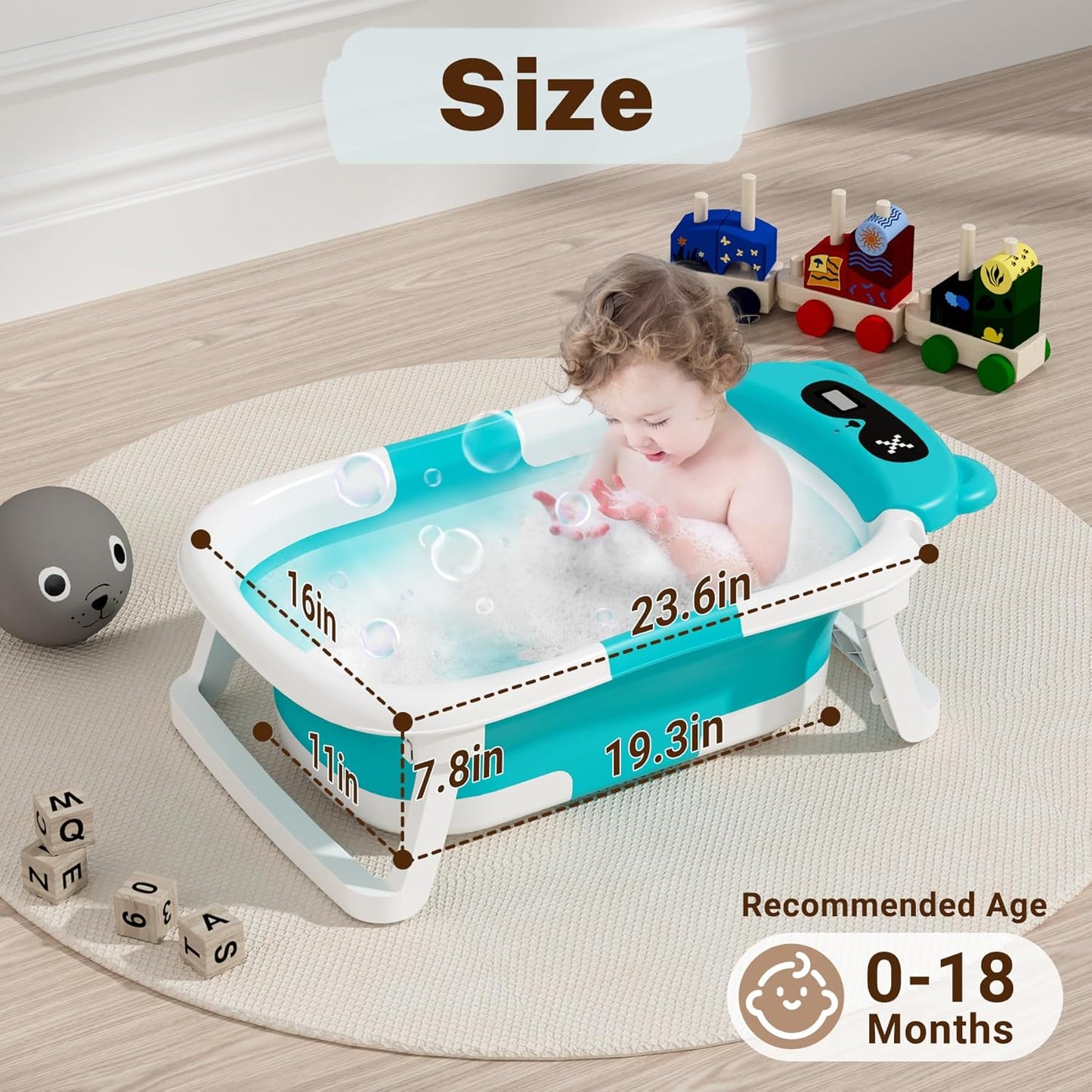 AVIDOR Baby Bathtub,Collapsible Bathtub for Newborn to Toddler,Durable Essential Infant Bath