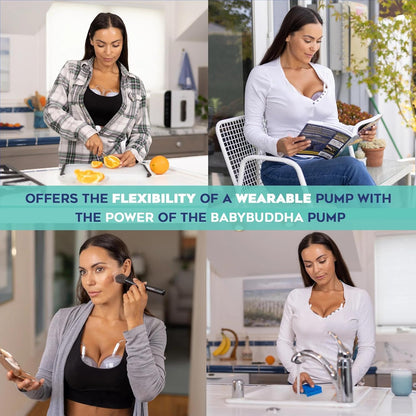 BabyBuddha Hands Free Milk Collection Cups for Breast Pump, 8 Fl Oz Each, Wearable Breastmilk