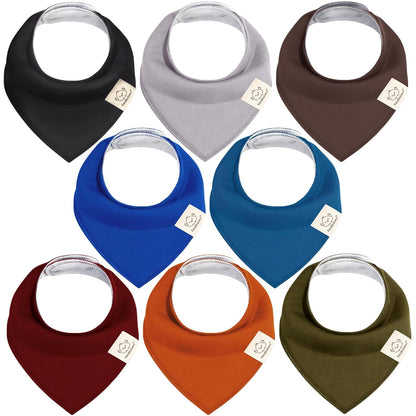 8-Pack Organic Baby Bandana Bibs for Boys, Girls - Super Absorbent Triangle Baby Bibs for Drooling and Teething Infant, 100% Cotton Extra Soft for Newborn, Infant 0-36 Months (Coastline)