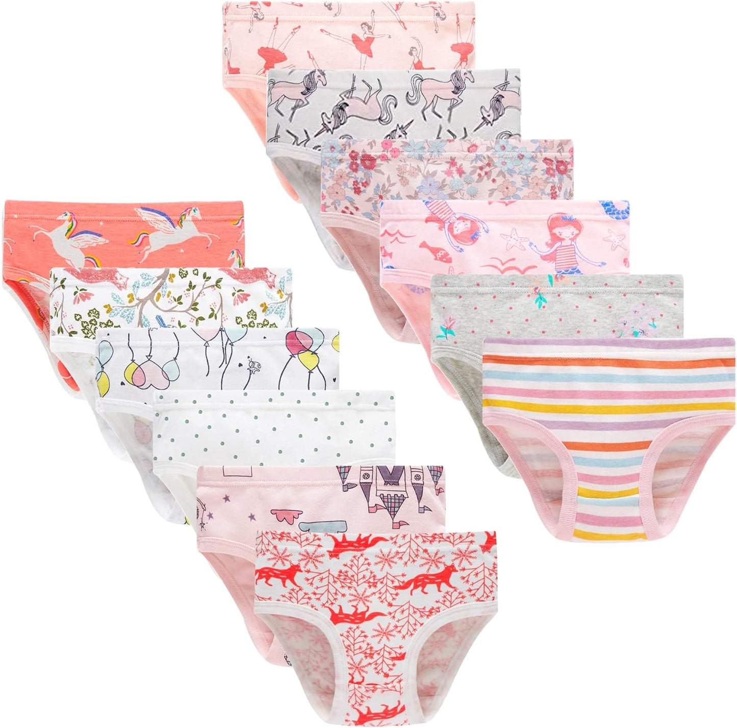 Barara King Little Girls' Soft Cotton Underwear Toddler Undies Kids panties