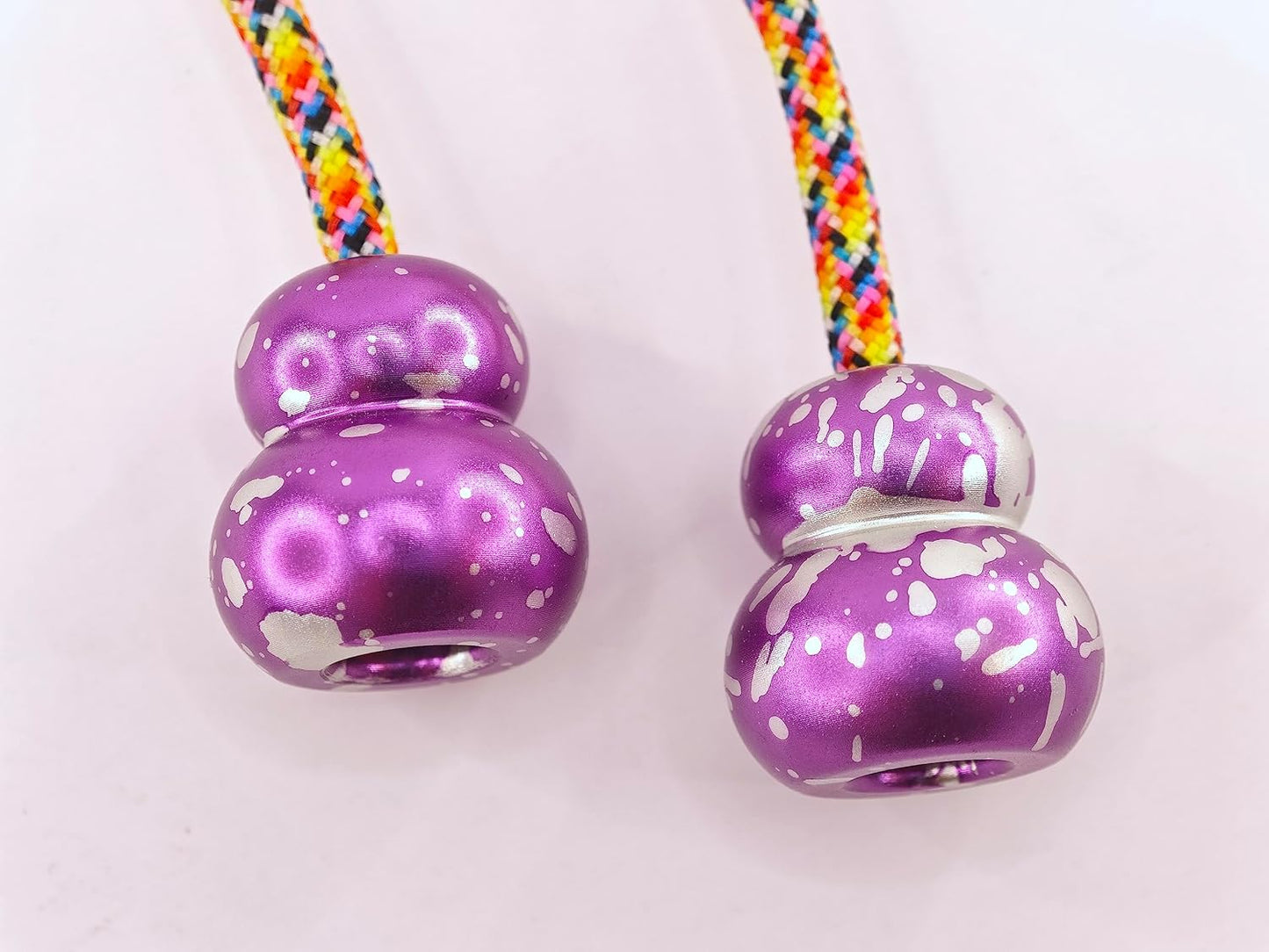 Begleri Fidget Beads - Worry Fidget Beads Spin & Bump - Made of Aluminum Alloy - for Men Women Youngs Skill Players Creates a Bit of Magic for You (Cala-Purple&White)