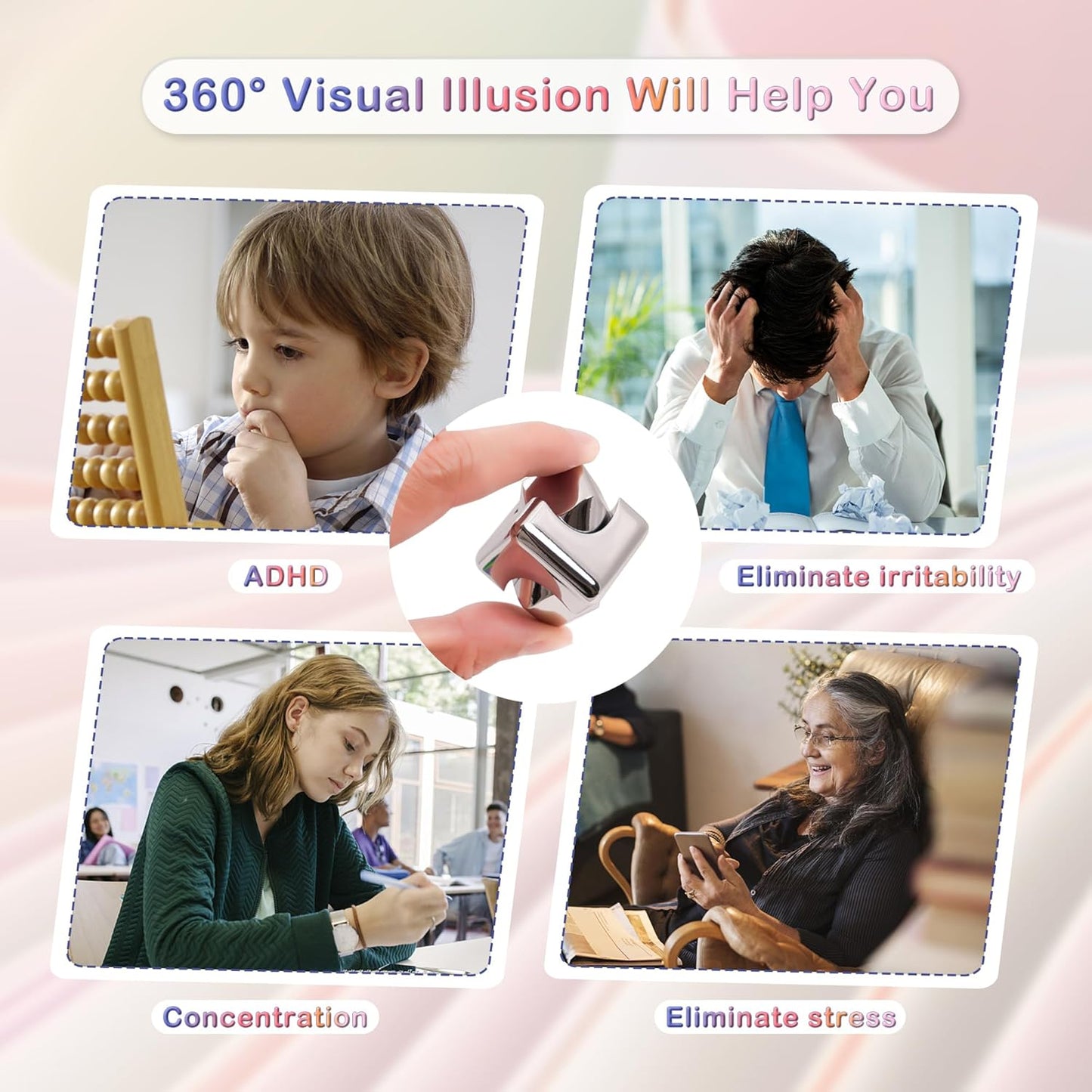 Desk-Fidget-Toys Spinner-Cube: Cool-Gadgets Metal Kinetic-Desk-Toys Office EDC-Toy, ADHD Tools Cool-Stuff Thing Stress Relief Toy Gift for Kids Children Teens Adults Christmas Women Men