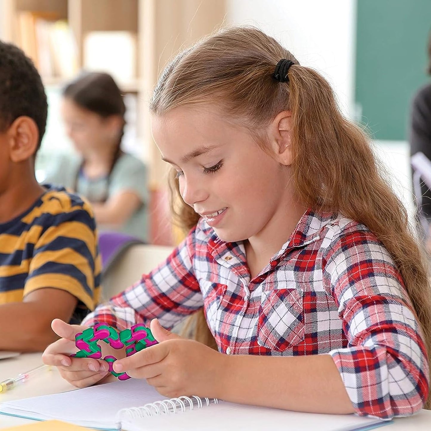 Neliblu Wacky Tracks 6 Pack Sensory Fidget Toys Snap and Click Fidget Cube Puzzles Bulk - ADHD, Autism, Stress Relief Therapy - Fidget Toys for Sensory Kids, Keeps Fingers Busy and Minds Focused