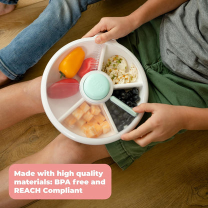 GoBe Kids Large Snack Spinner Slide Bundle with Hand Strap and Sticker Sheet - Reusable Snack