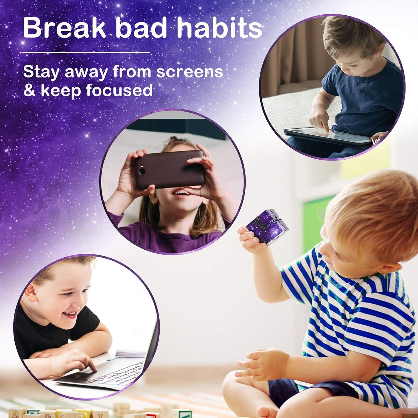 WUQID Infinitycube Fidget Toy Stress Relieving Fidgeting Game for Kids and Adults,Cute Pocket-sized