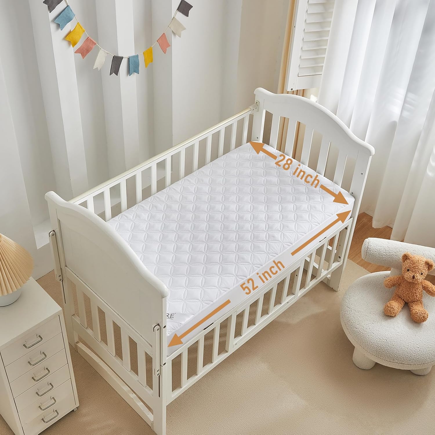 BEDLORE Waterproof Mattress Protector Crib, 2 Pack Soft Mattress Pad, Noiseless Machine Washable