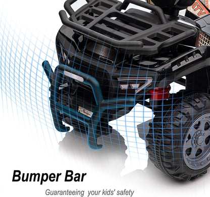 Kids ATV 4 Wheeler, 6V Ride-On Toy for Toddlers 1-3 Boys & Girls with Music, Forward & Reverse - Black