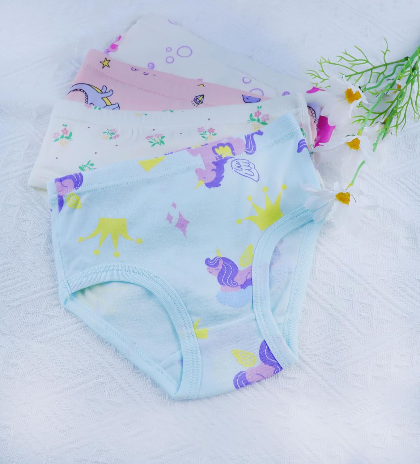 Boboking Girls Soft Underwear Toddler Kids Briefs Cotton Panties 12-pack