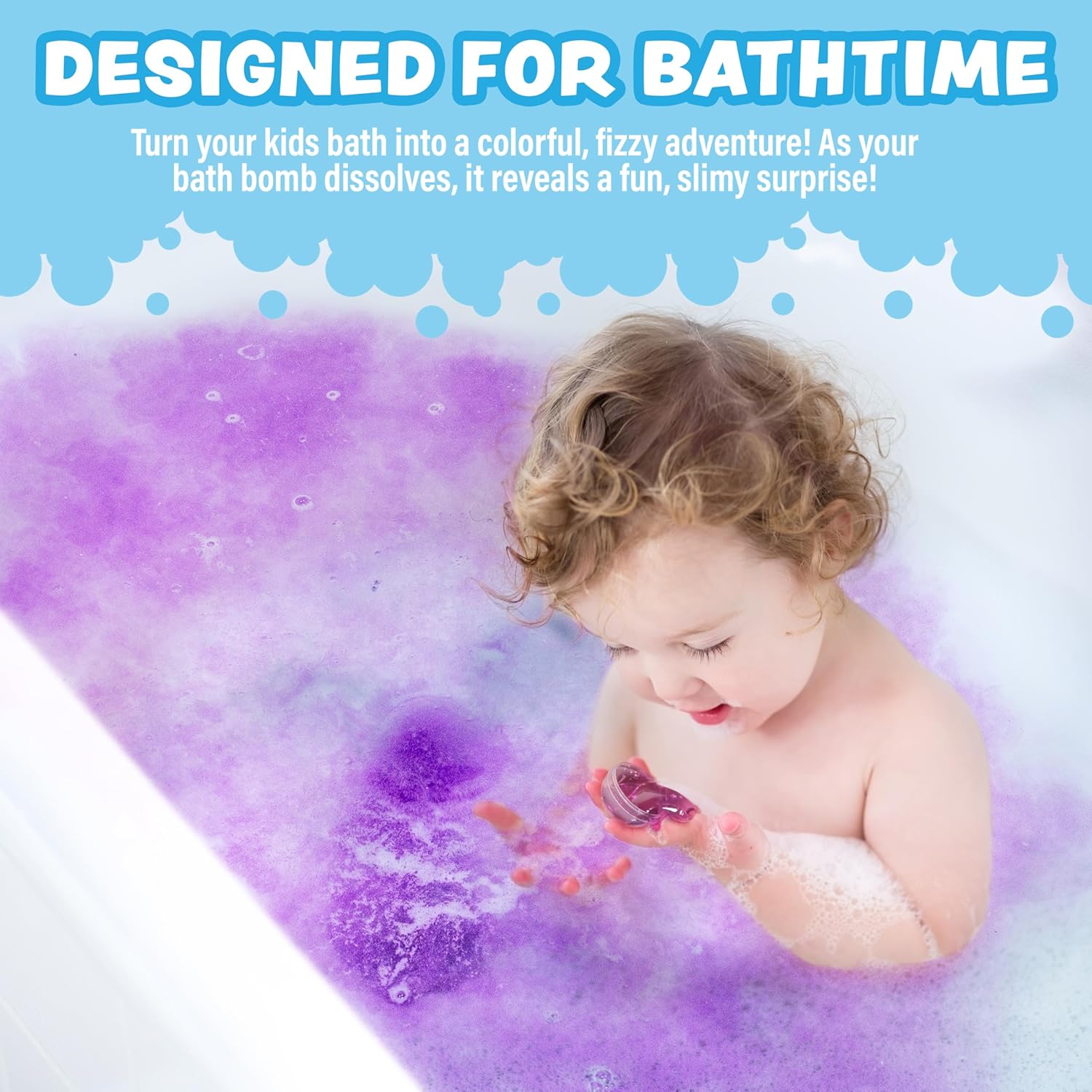 Super Goo Bath Slime 'Surprise' Bombs, 6 Pack | Kids Bath Bombs With Surprise Inside | Nontoxic |
