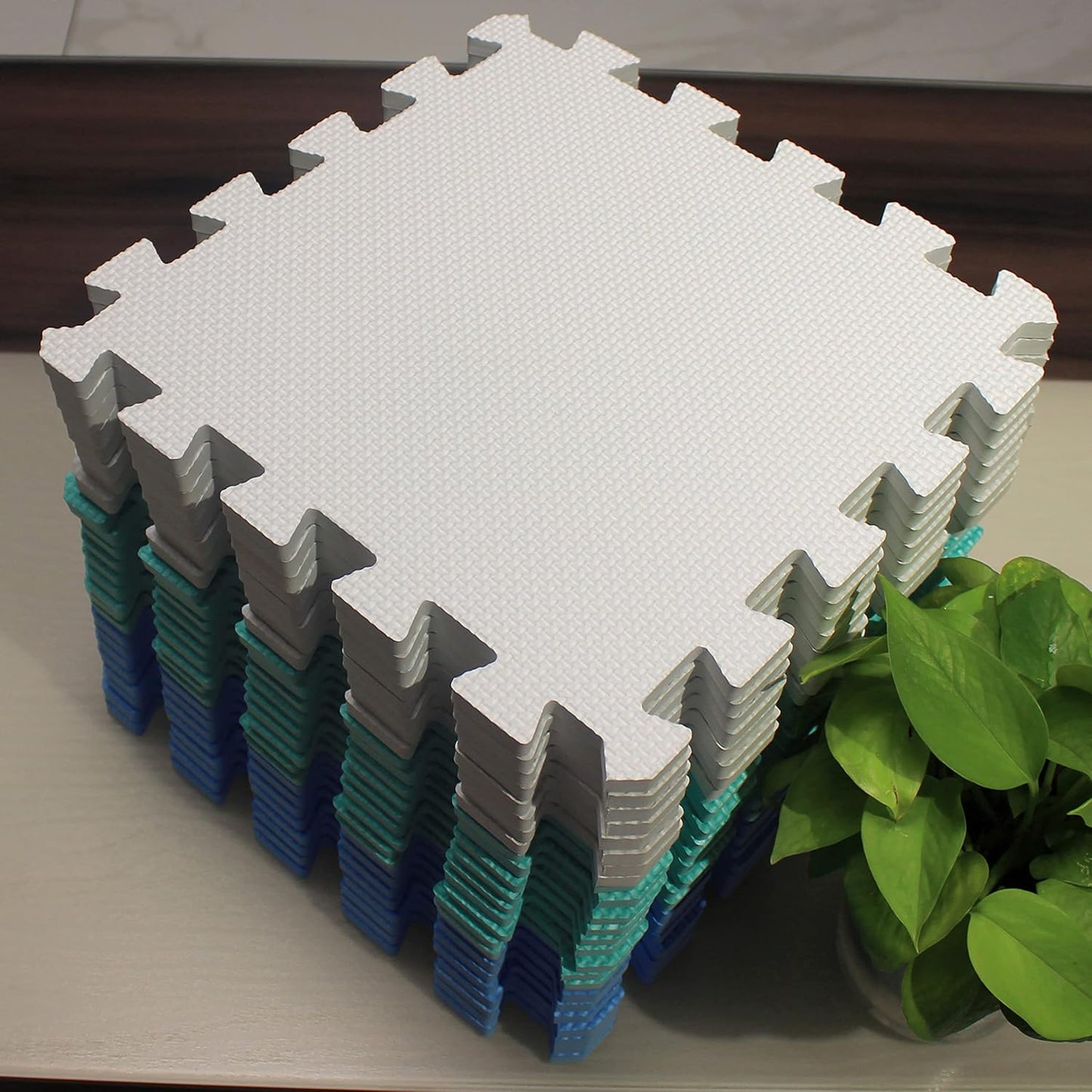 MQIAOHAM® 25 Pieces Puzzle Play Mats, Soft Baby Play Mat, Kids Interlocking Foam Floor Tiles, Toddlers Carpet Playmats G301025-101107108