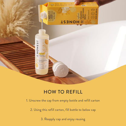 The Honest Company 2-in-1 Cleansing Shampoo + Body Wash Refill Carton | Gentle for Baby | Naturally