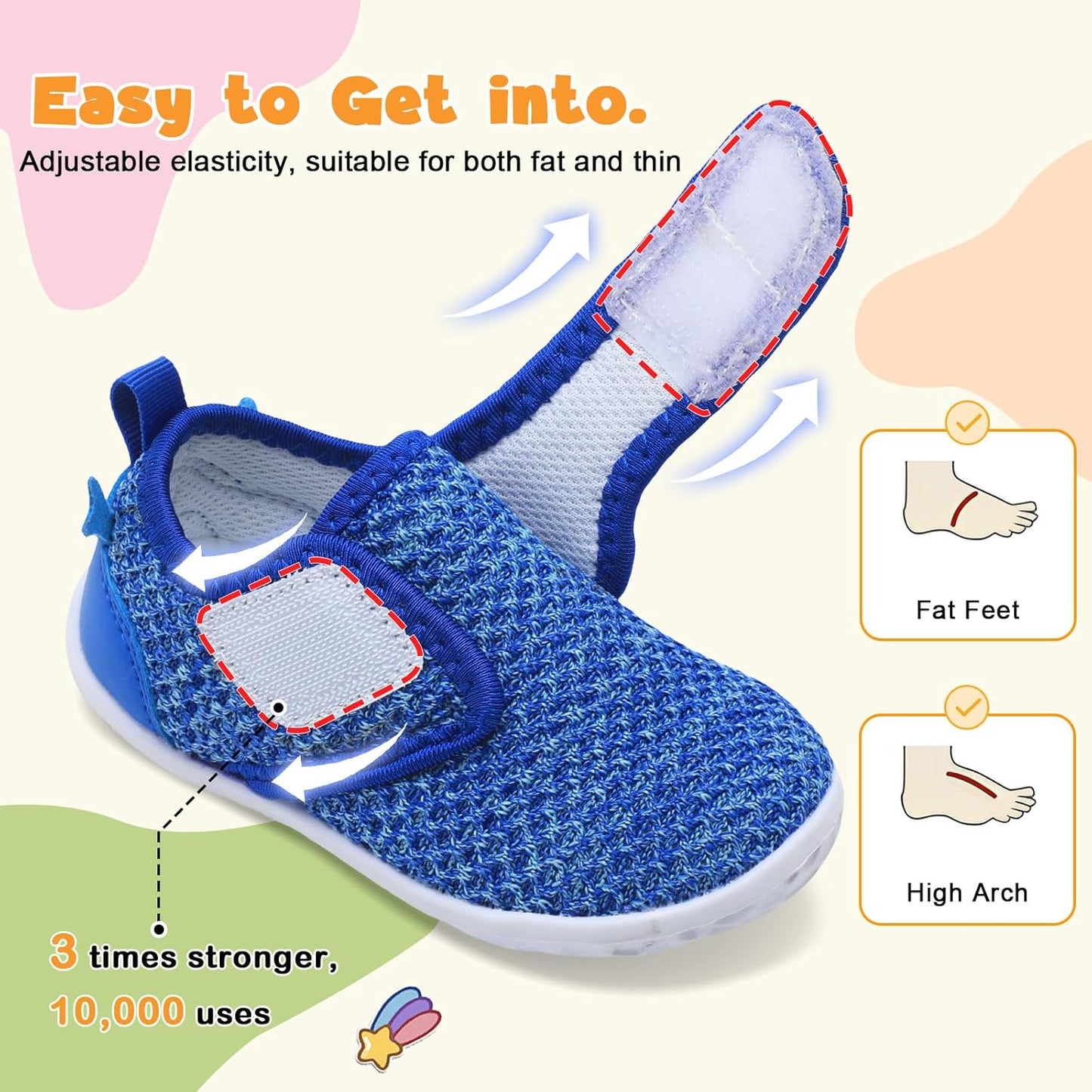 FEETCITY Baby Walking Shoes Barefoot Baby Shoes Infant Sneakers Newborn Crib Shoe Lightweight Flexible Slip On Shoe