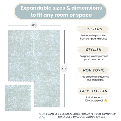 Baby Play Mats for Floor - Eden (4x6ft) - Premium EVA Foam Play Mat for Babies & Toddlers - Perfect for Tummy Time, Crawling, Playroom - Stylish & Comfortable Kids Play Mat