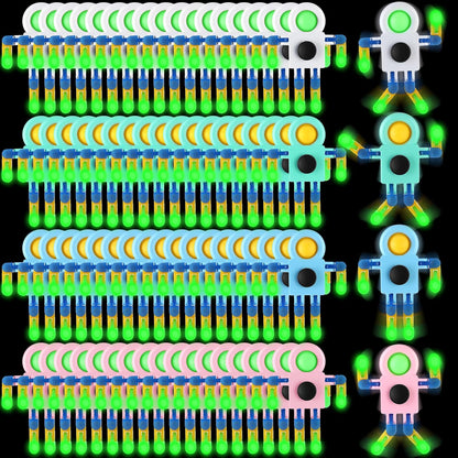 72 Pcs Glow in The Dark Fidget Sensory Spinner Toys Transformable Chain Robot Fingertip Toy Sensory for Anxiety, Stress Relief ADHD Autism Pinata Goodie Bag Stuffers